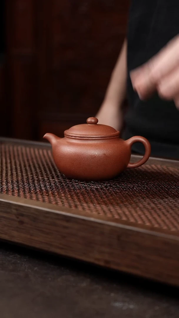 茶壶紫砂红皮龙永福莲子
