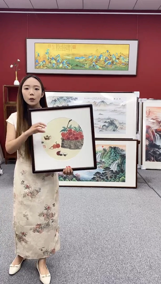 国画手绘 斗方 48*48