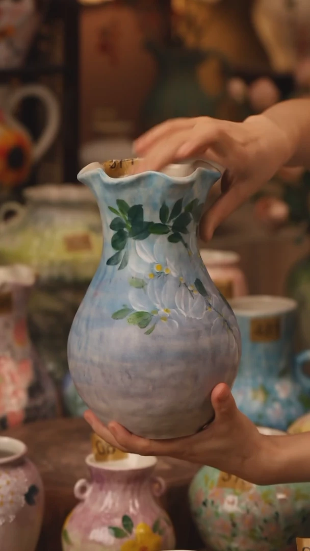 陶瓷377景德镇设计师手作花器摆件侘寂风