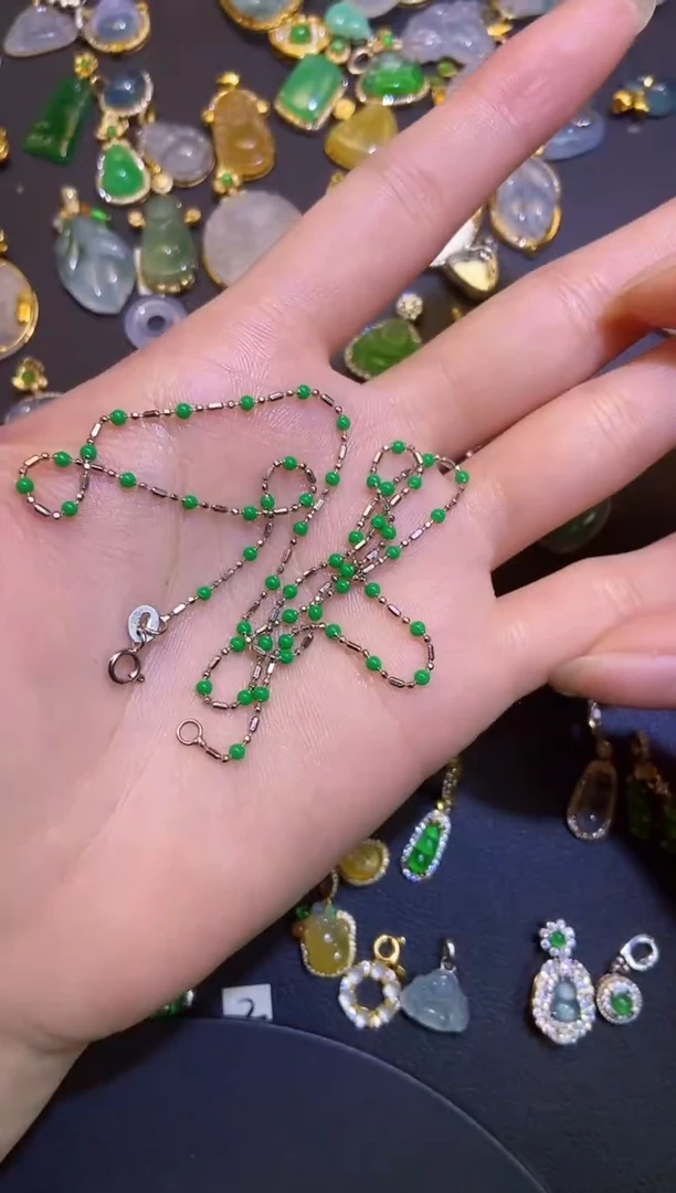 吊坠(不含链)银S925镶嵌翡翠天然A货翡翠