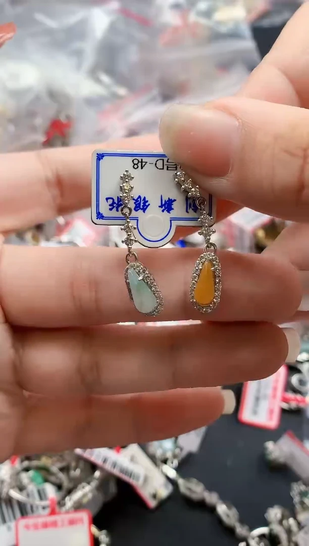 银S925镶嵌戒指翡翠天然A货缅甸翡翠