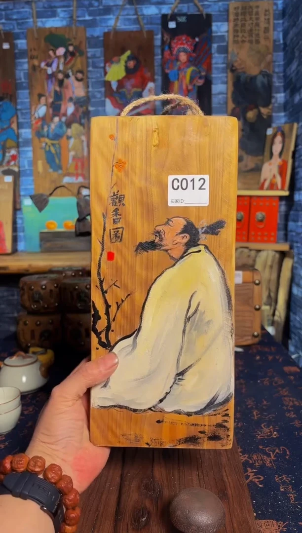 风化老门板丙烯画
