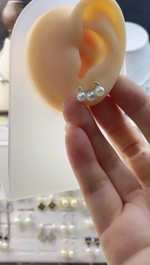 合金耳饰淡水珍珠76