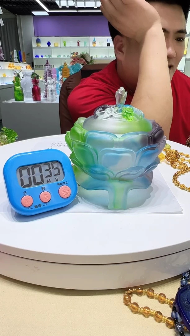 琉璃手工艺品重*！古法琉璃香炉摆件