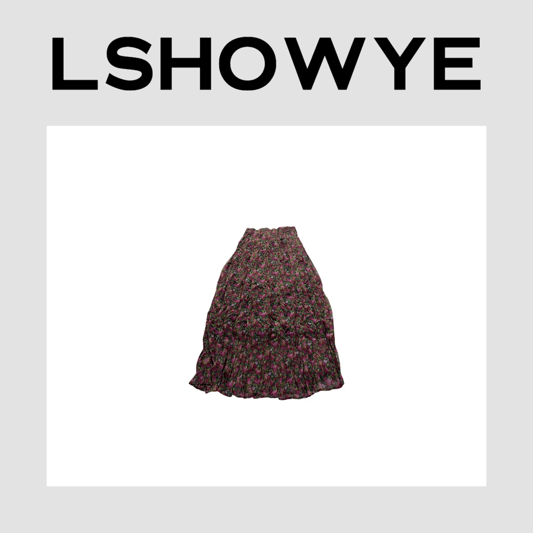 LSHOWYE｜红色碎花半裙 YX-3680