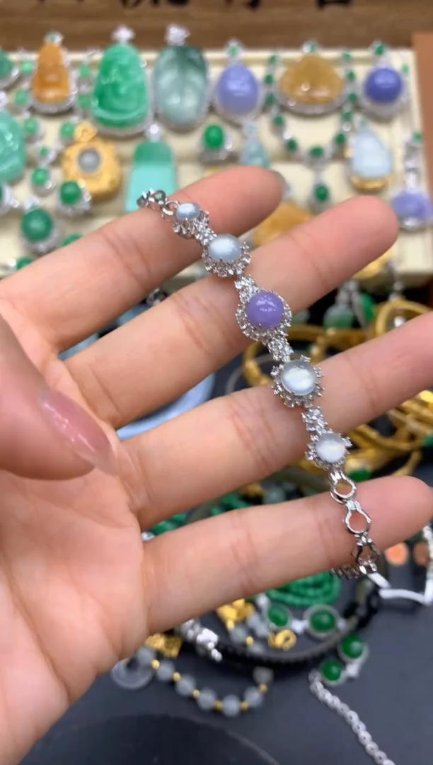 【闪购商品】翡翠手链18K金镶嵌556-中国好珍宝