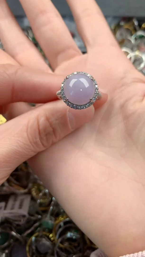 银S925镶嵌戒指翡翠666   7