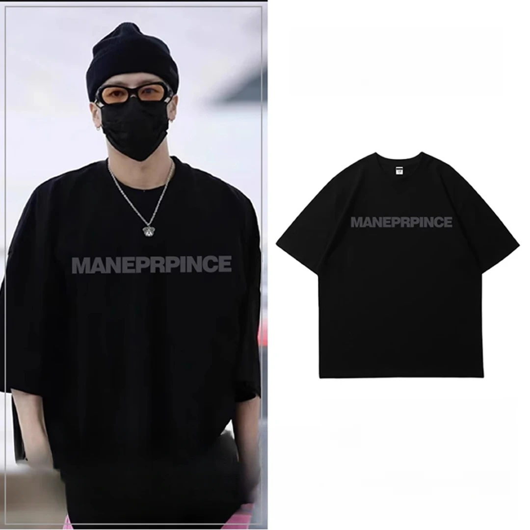 王嘉尔同款潮牌重磅字母短袖t恤男生夏季宽松oversize情侣装半袖