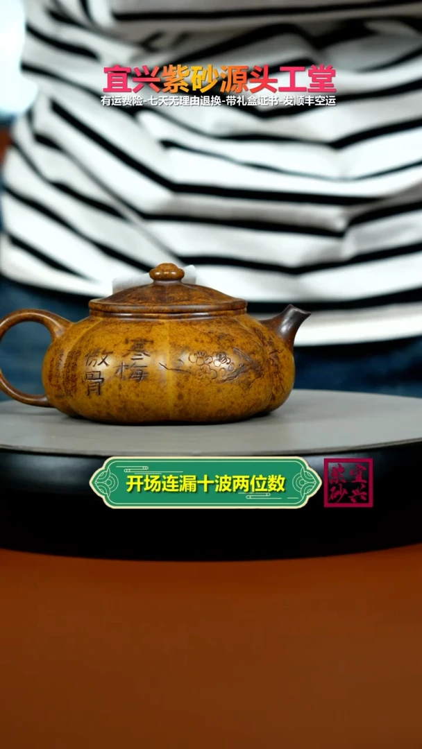 茶壶紫砂龙骨金砂柴烧寒梅傲骨筋纹寒江260cc