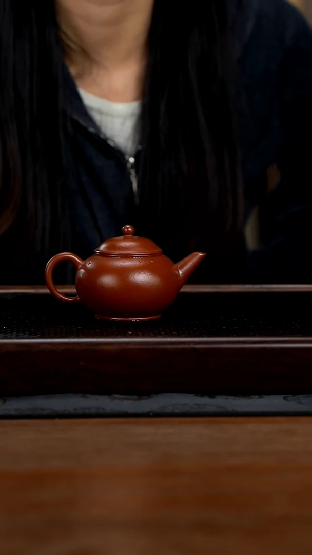 茶壶紫砂145cc小煤窑原矿朱泥梨形16