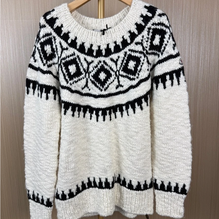 99新 MONCLER 黑白粗针毛衣 L 16276167