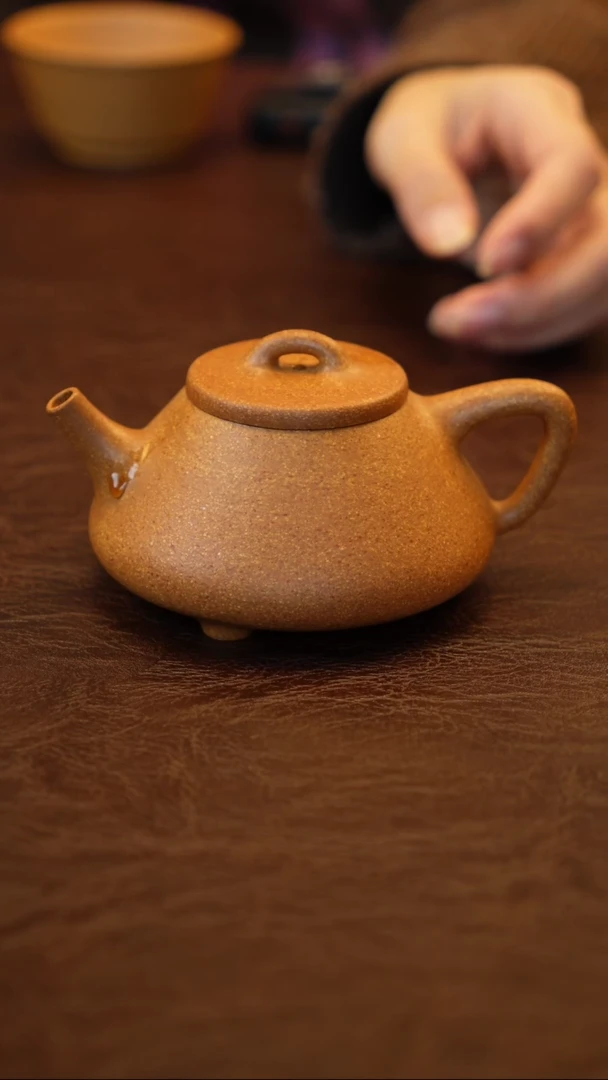 紫砂茶碗全手工子冶石瓢降坡泥