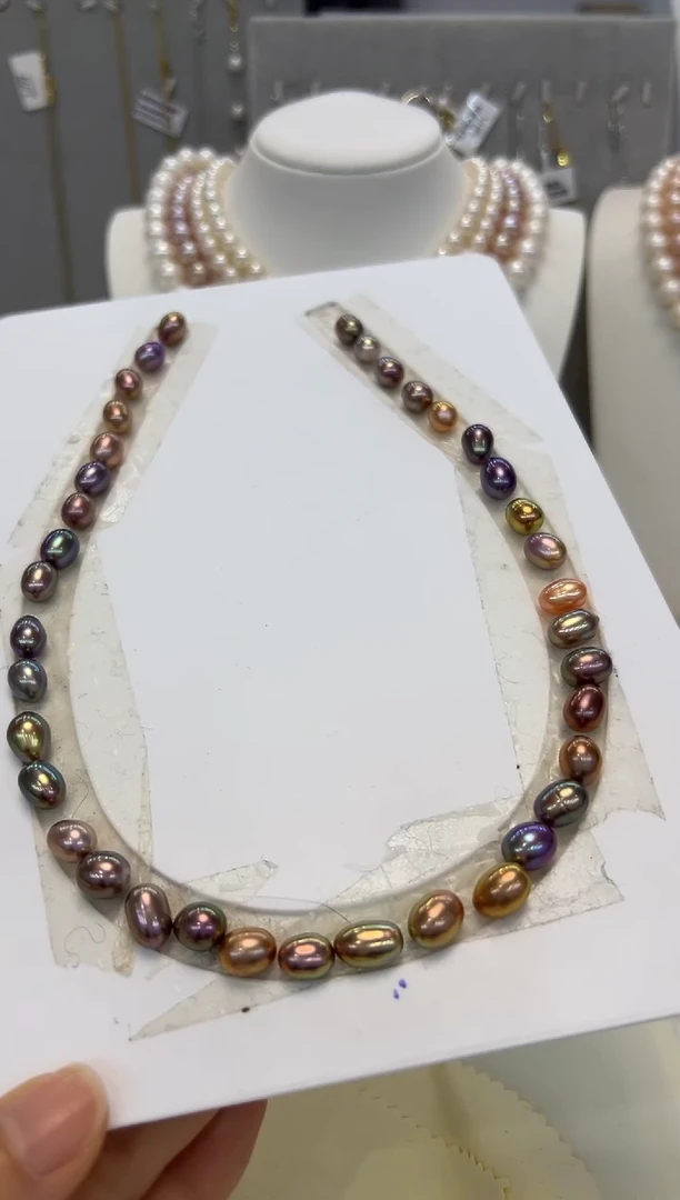 【闪购商品】淡水珍珠颈饰银S925镶嵌彩珠7.5-8.5MM