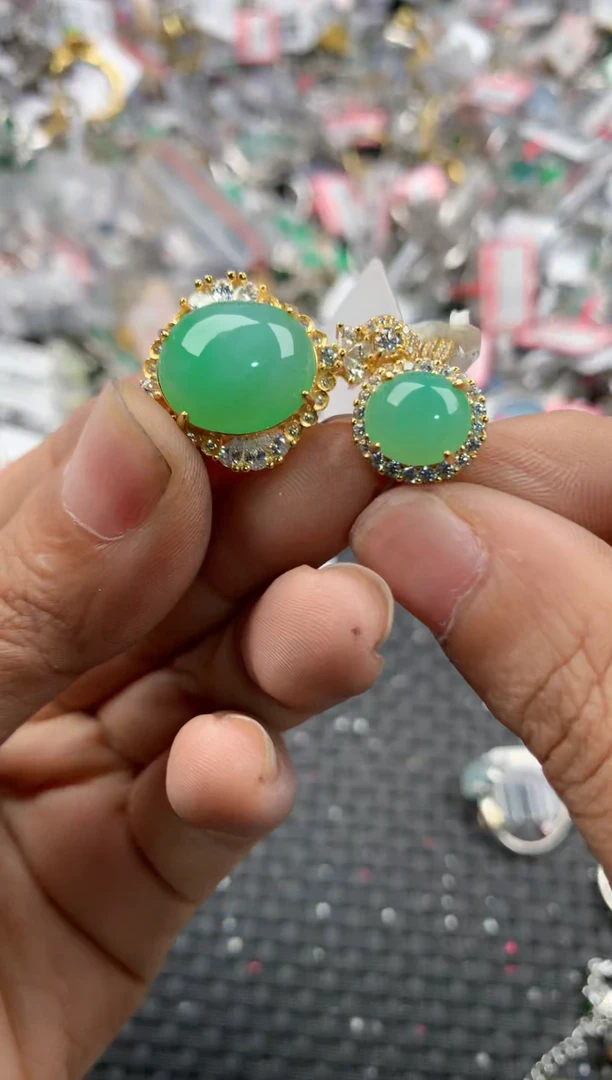 银S925镶嵌戒指翡翠12                3