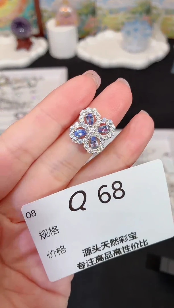 吊坠(不含链)银S925镶嵌坦桑石多样性发一Q68