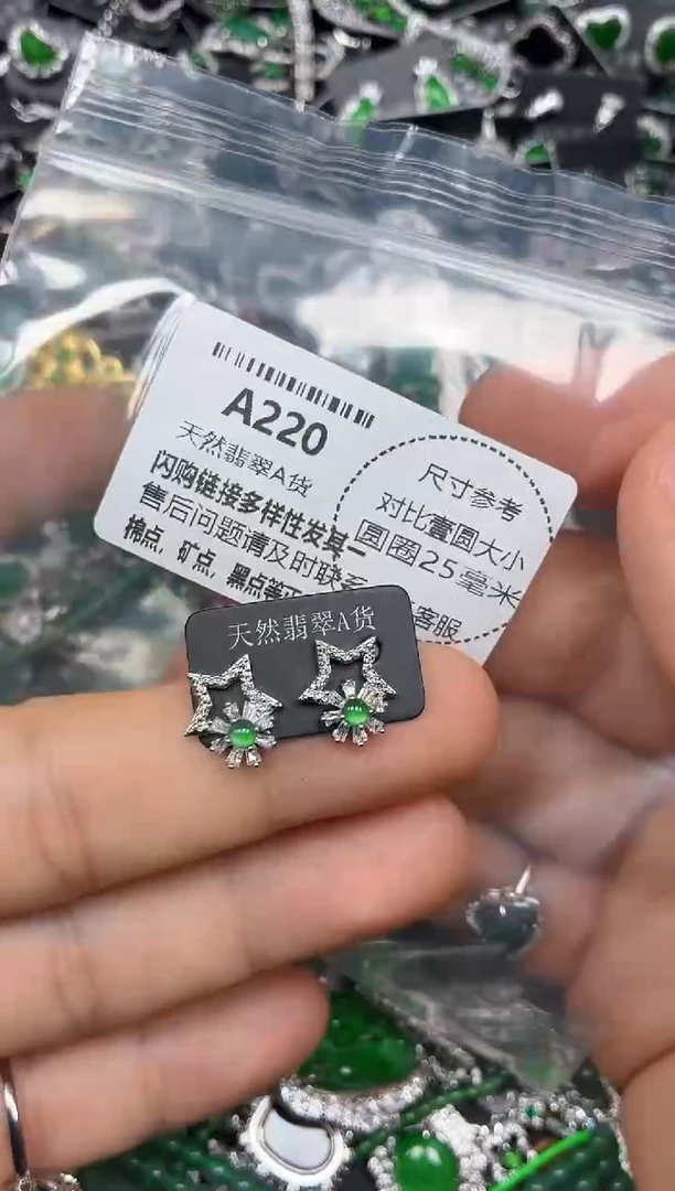 颈饰未镶嵌翡翠A220耳钉