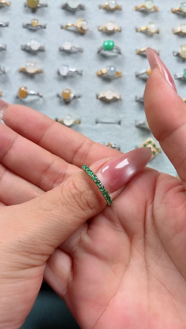 银S925镶嵌戒指翡翠Z****）.