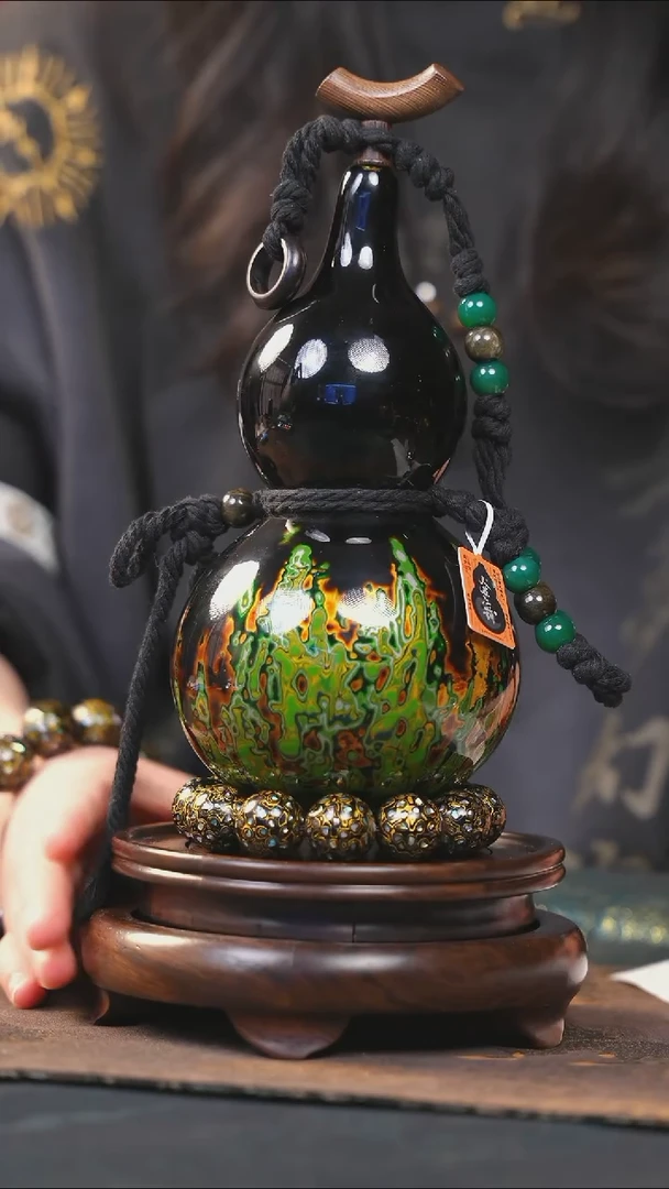 【闪购商品】YP180漆艺酒葫芦不包手串及旋转底座