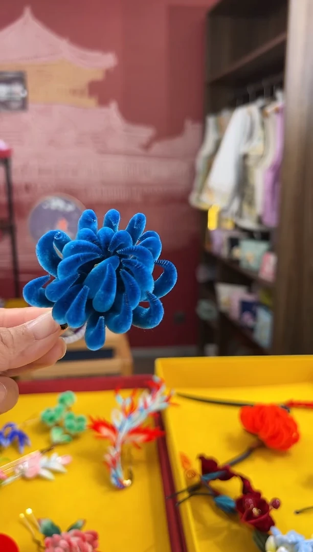 【闪购商品】刺绣非遗绒花（发饰）