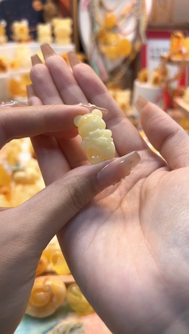 【闪购商品】蜜蜡珠宝奇石18K金镶嵌琥珀蜜蜡