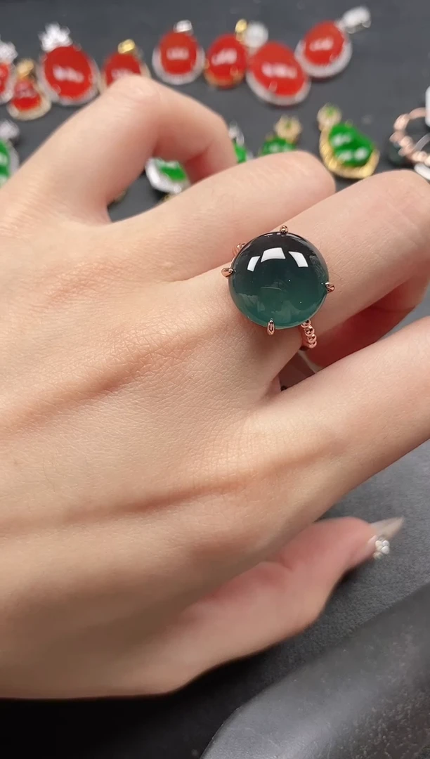 银S925镶嵌戒指翡翠51151