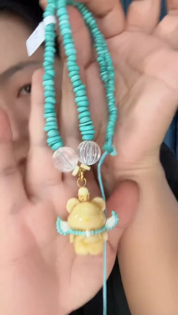 蜜蜡项链未镶嵌蜜蜡小熊项链