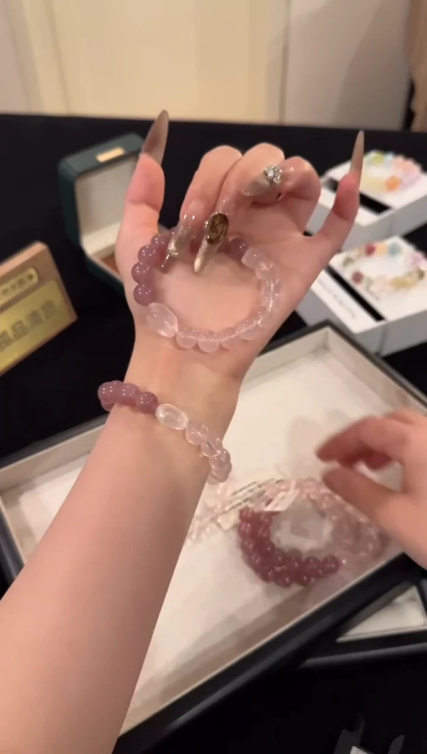 水晶手链合金紫马粉多宝x13