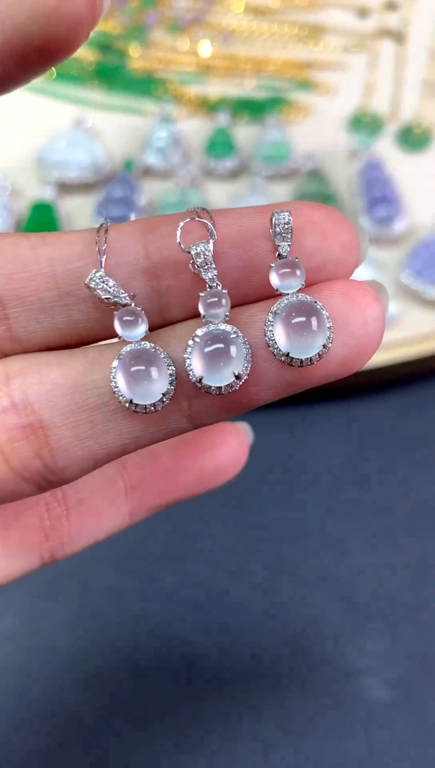 吊坠(不含链)18K金镶嵌翡翠吊坠(不含链)|1980多样性发其一