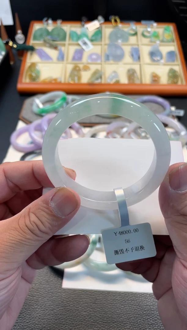 未镶嵌手镯翡翠159号 56正圈