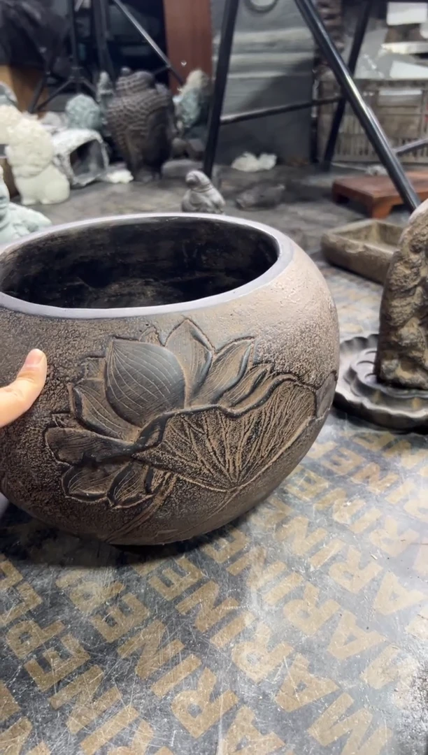 陶土【火山泥】荷缘缸