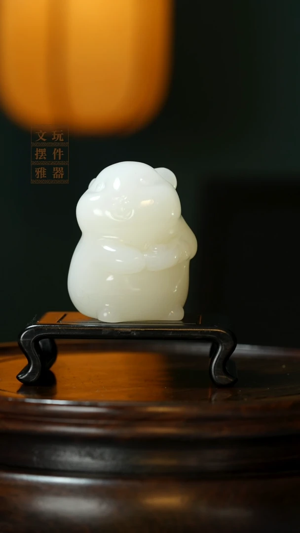 玉《鼠来宝》手把件摆件