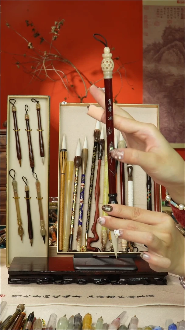 106号闪孤品高货毛笔链接 清水试笔 蘸墨不退