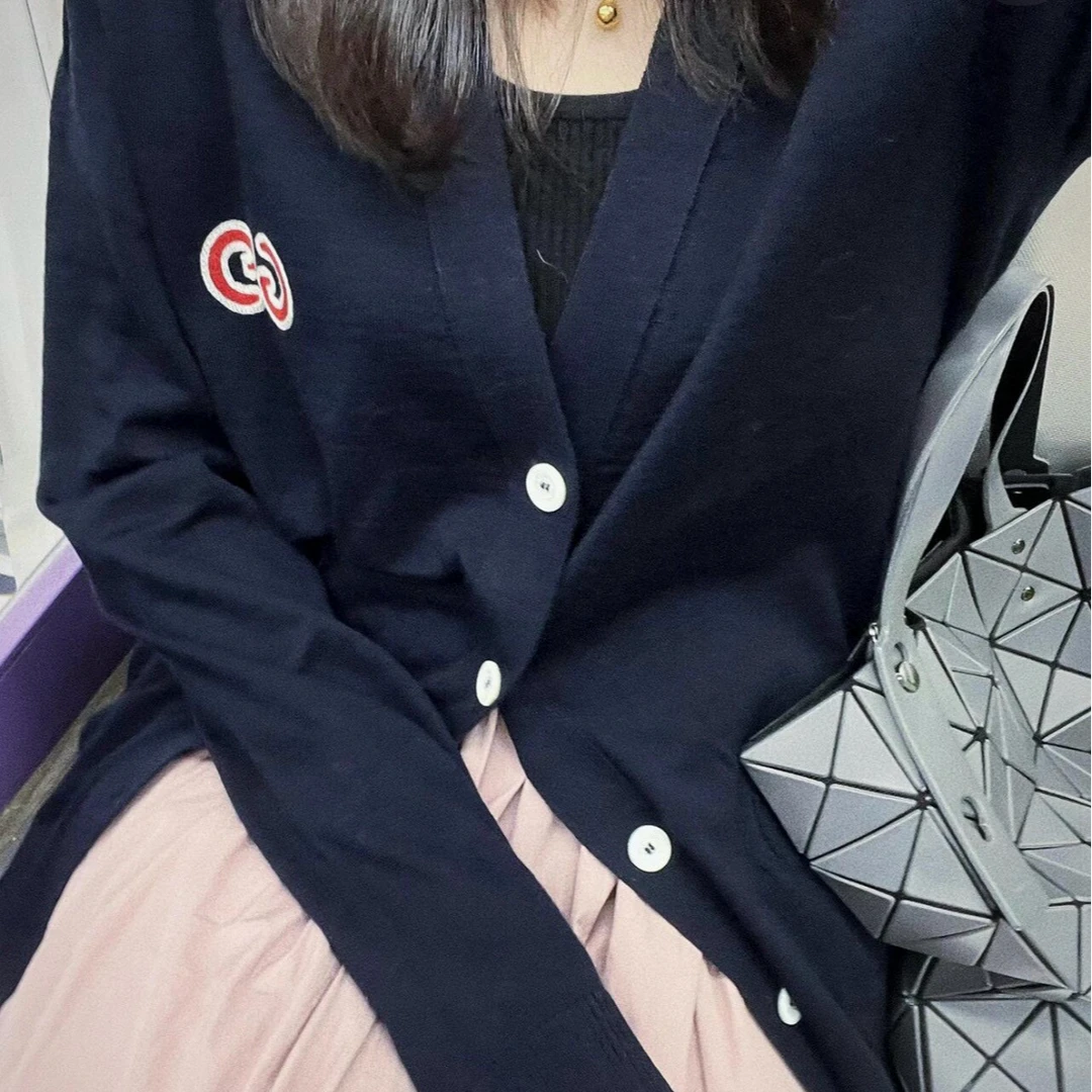 99新 GUCCI/古驰 藏蓝色针织开衫/尺码xl/PPH008256