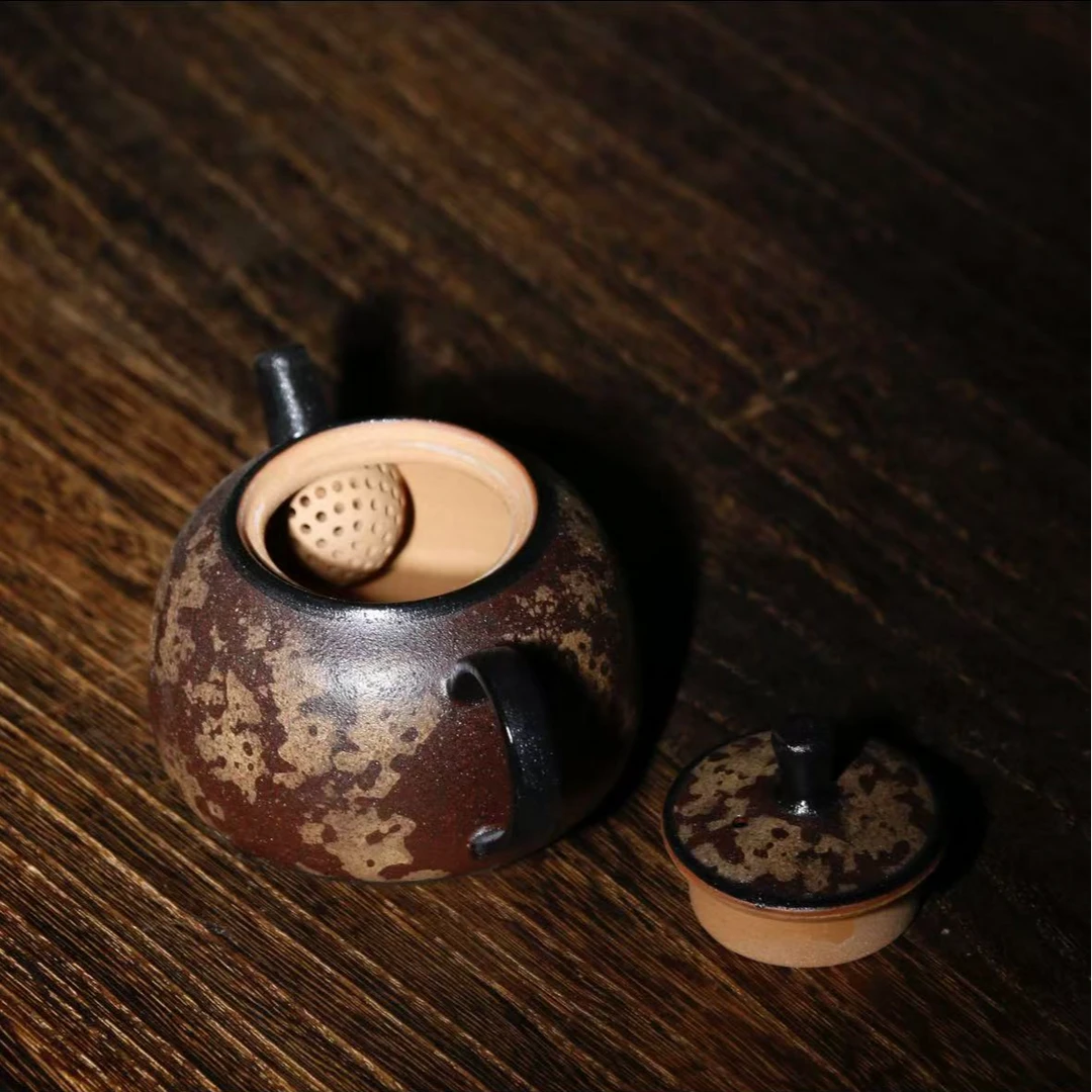 【柒月】粉引仿皮釉小圆壶