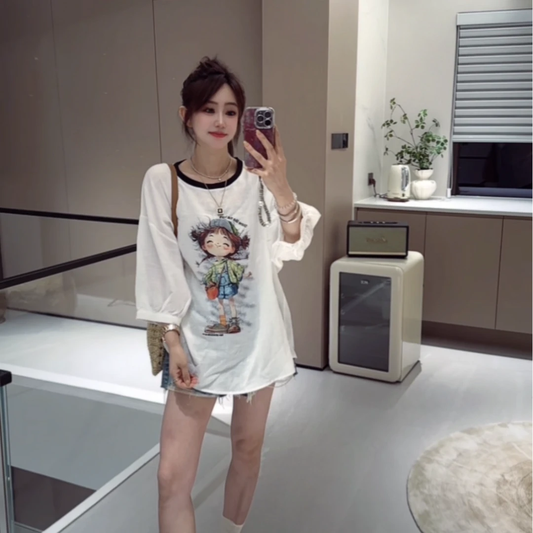 YX七SY20250615新款女孩套头衬衣休闲时尚百搭宽松