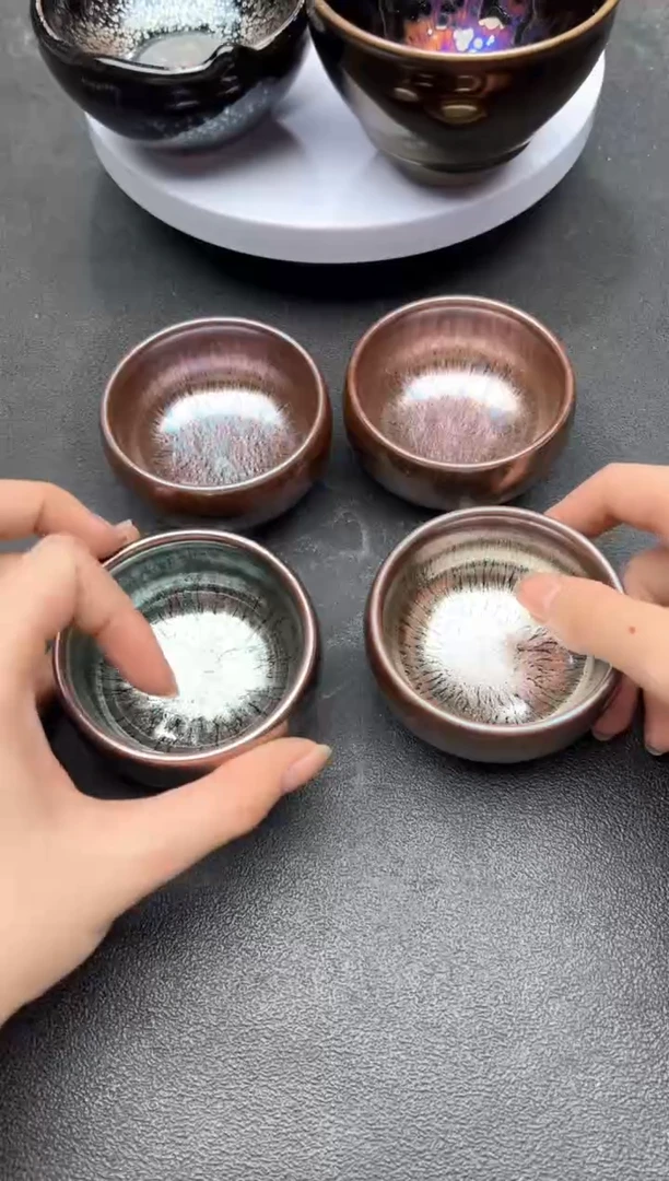 茶盏683微瑕建盏建盏4只