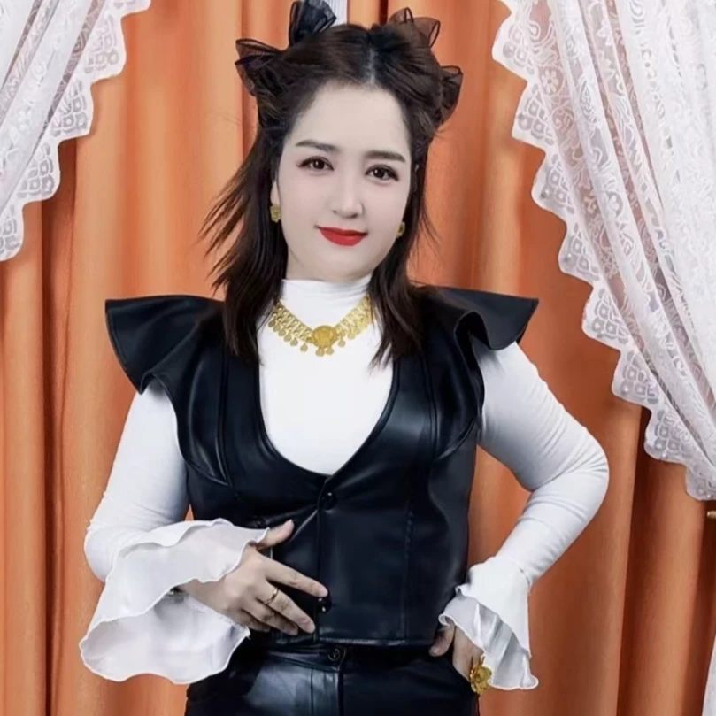 欧货减龄中长款衬衫连衣裙套装女2025秋季新款韩版百搭马甲一件套