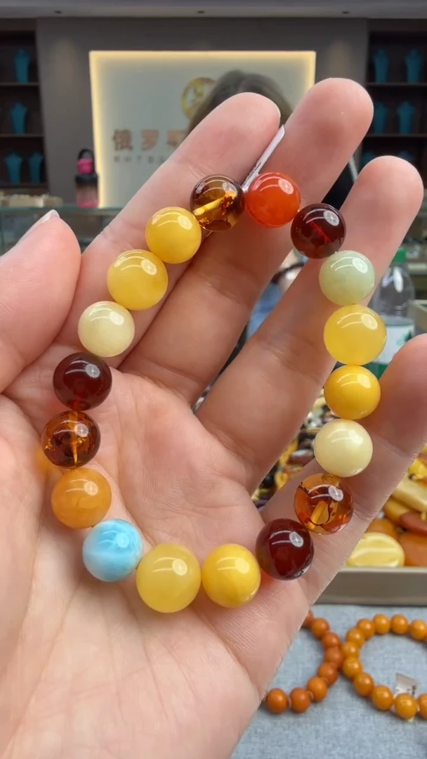 手链琥珀未镶嵌47秒拍号 假一罚三