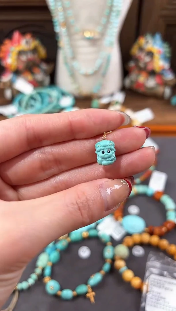 【闪购商品】绿松石提溜18K金镶嵌绿松石提溜