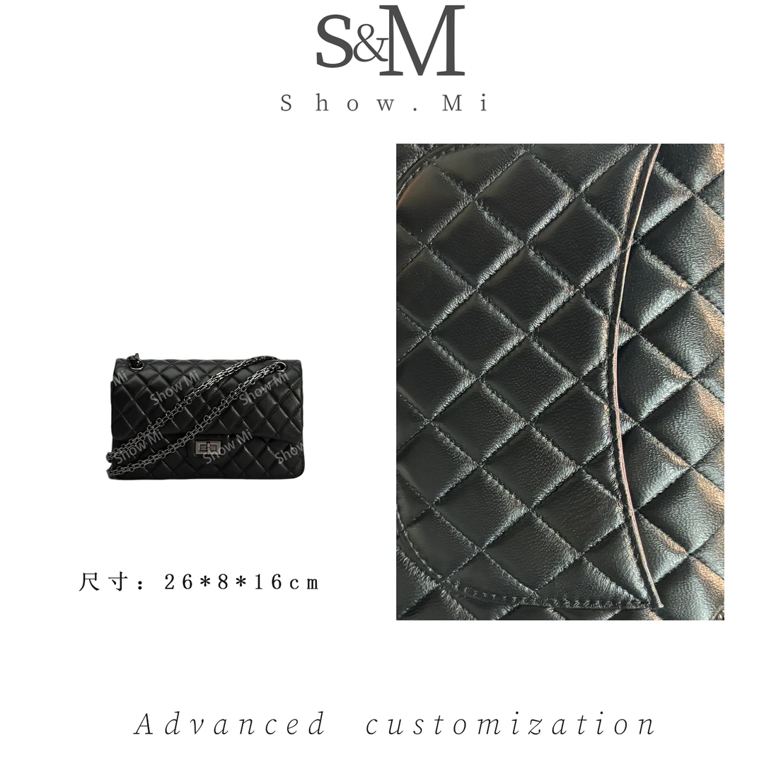 【Show Mi】SLBL-BW010-羊皮黑色-轻奢小众时尚百搭女士包包sm