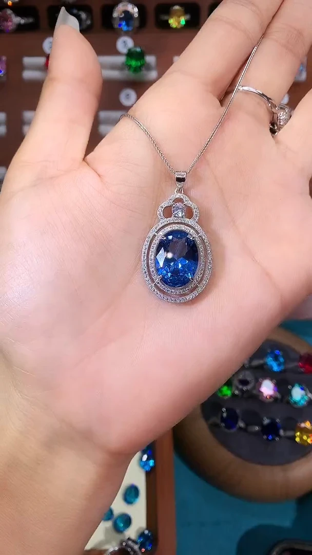 无吊坠925银海蓝色吊坠1216