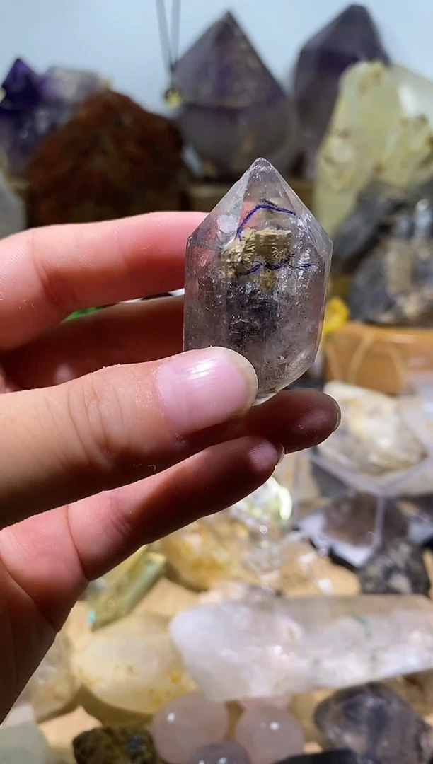 水晶珠宝半成品未镶嵌32号黄泥+水胆+流沙闪灵钻
