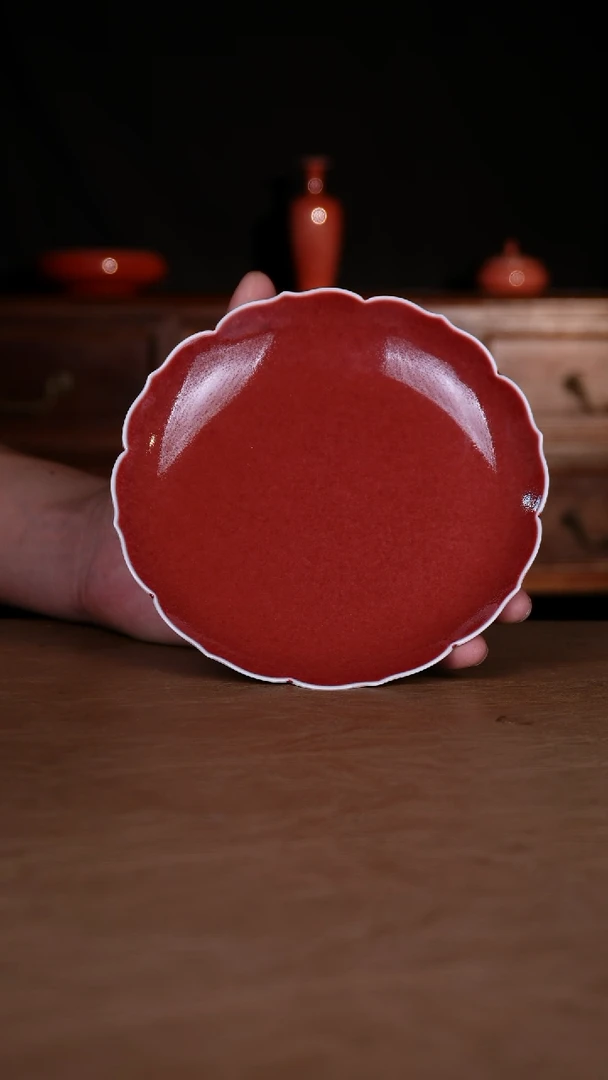 壶承豇豆红景德镇陶瓷