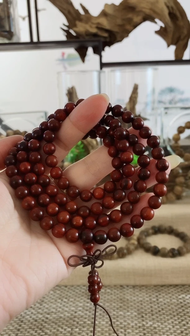 铁木豆（红檀）手串/手链清*?巴西猫眼红檀8X108MM多圈