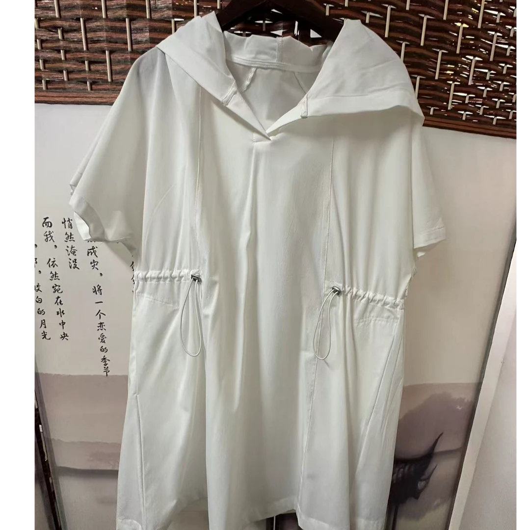 孤品样衣--速干连帽卫衣裙夏季轻薄短袖34003