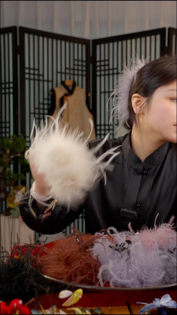 刺绣13厘米白色非遗苏绣绒花