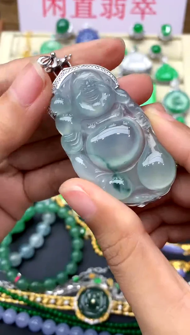 翡翠18K金镶嵌颈饰214-中国好珍宝