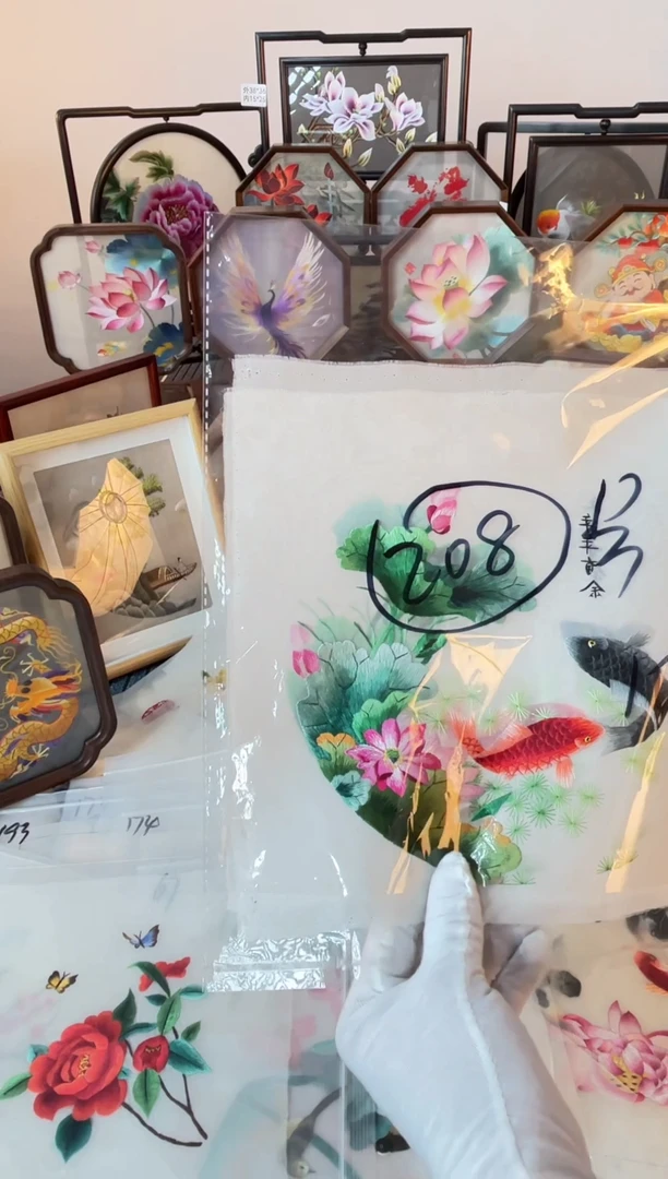 织绣纯手工苏绣双面绣绣布208
