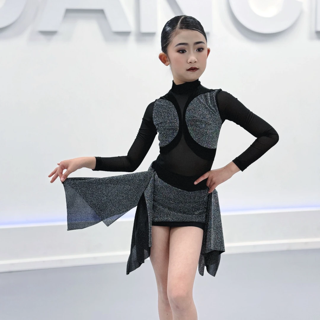少儿拉丁舞春秋新款练功考级集训服装恰恰伦巴桑巴演出集训表演服