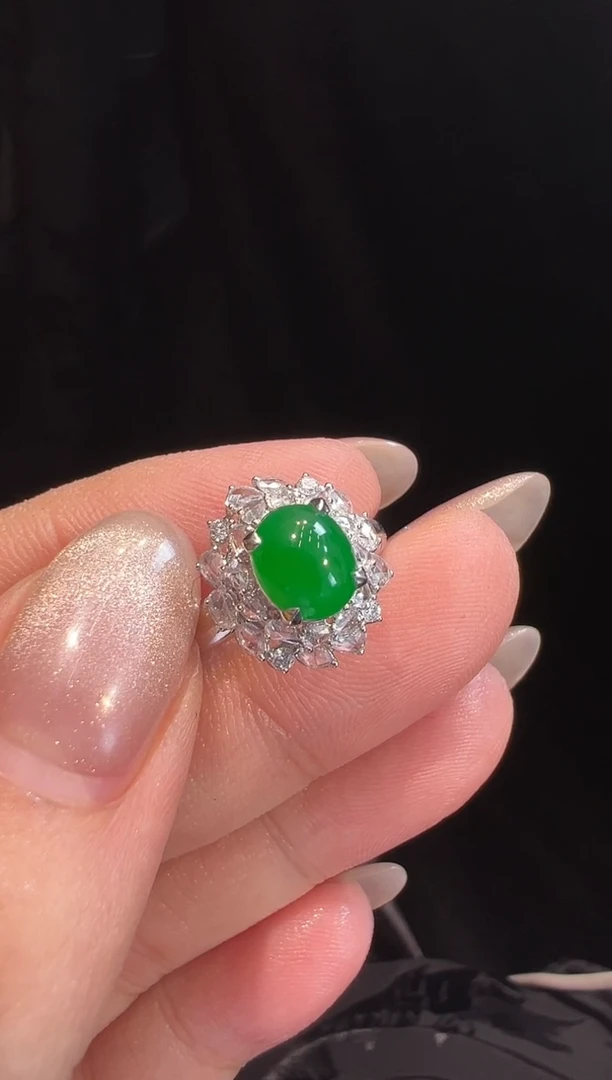 【闪购商品】翡翠戒指18K金镶嵌戒指